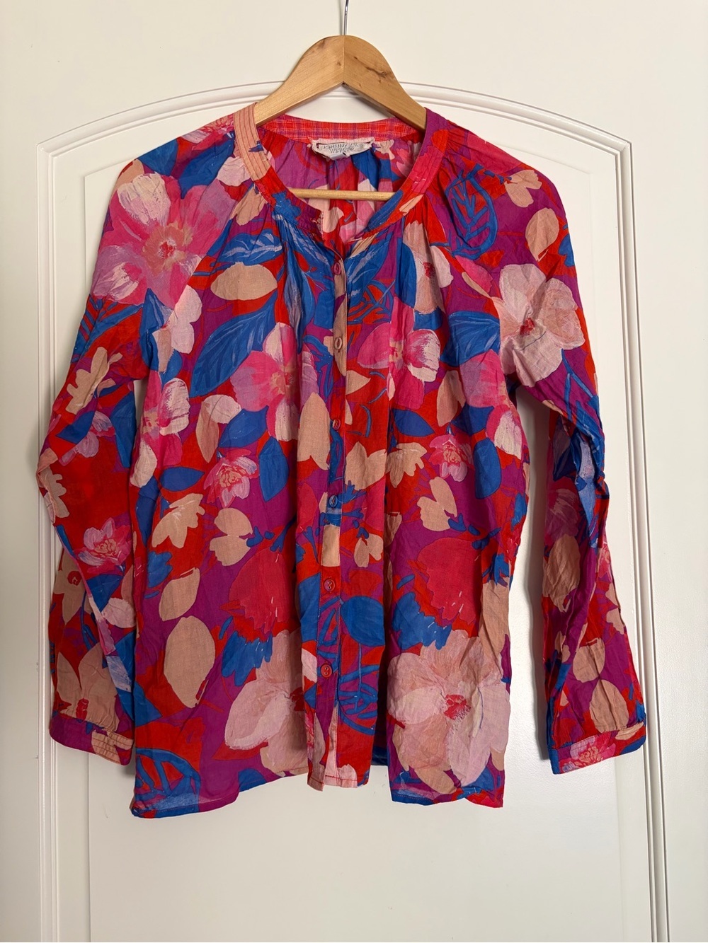 Johnny Was Giverney Gardens Raglan Poet Blouse Vibrant Multicolor Blouse S